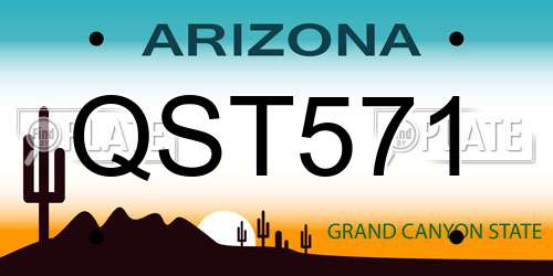 QST571 Arizona License Plate