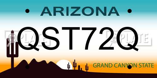 QST72Q Arizona License Plate