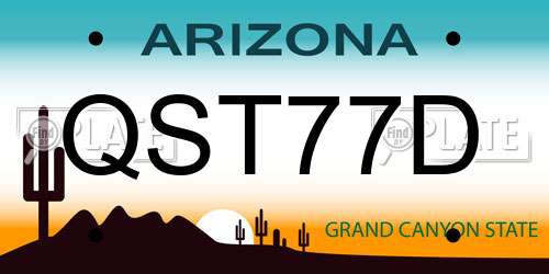 QST77D Arizona License Plate