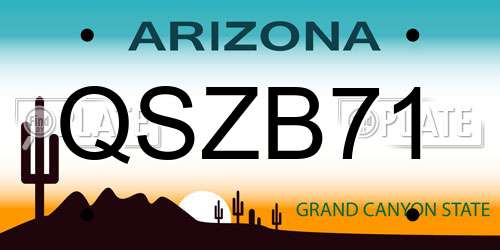 QSZB71 Arizona License Plate