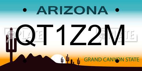 QT1Z2M Arizona License Plate