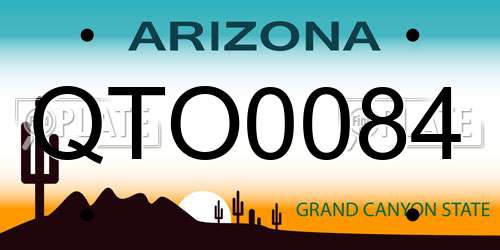 QTO0084 Arizona License Plate