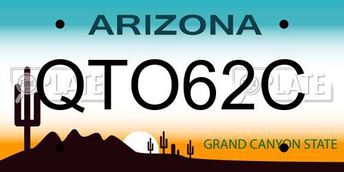 QTO62C Arizona License Plate