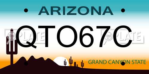 QTO67C Arizona License Plate