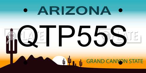 QTP55S Arizona License Plate