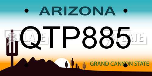QTP885 Arizona License Plate
