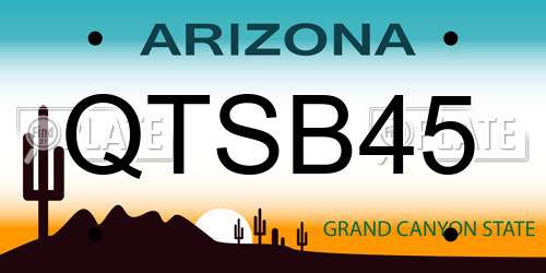 QTSB45 Arizona License Plate