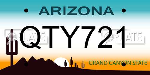 QTY721 Arizona License Plate