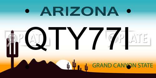 QTY77I Arizona License Plate