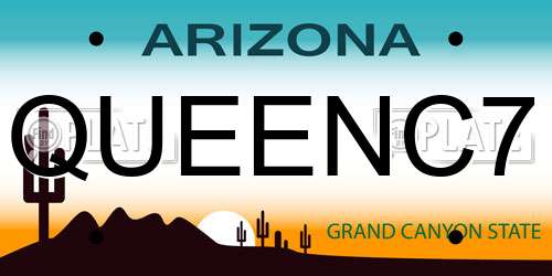 QUEENC7 Arizona License Plate