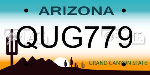QUG779 Arizona License Plate