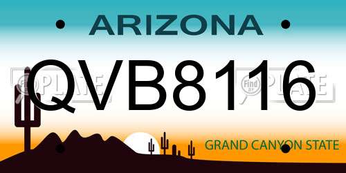 QVB8116 Arizona License Plate