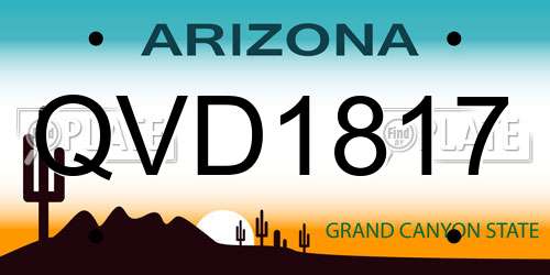 QVD1817 Arizona License Plate