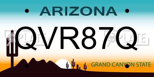 QVR87Q Arizona License Plate