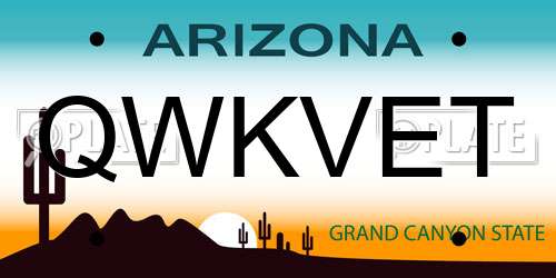 QWKVET Arizona License Plate