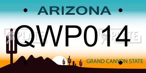 QWP014 Arizona License Plate