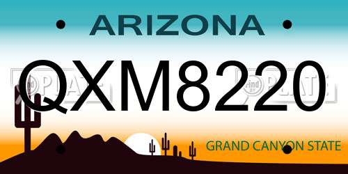 QXM8220 Arizona License Plate