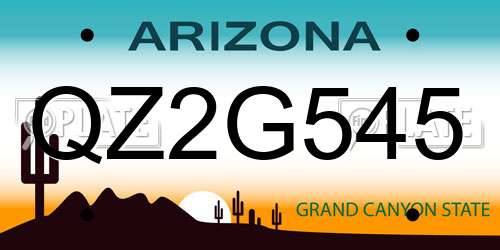 QZ2G545 Arizona License Plate