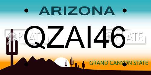 QZAI46 Arizona License Plate