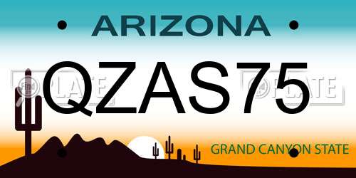 QZAS75 Arizona License Plate