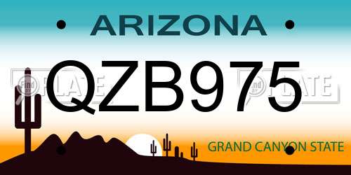 QZB975 Arizona License Plate