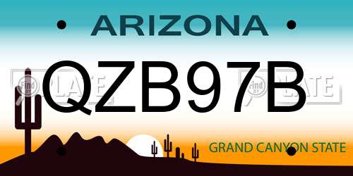 QZB97B Arizona License Plate
