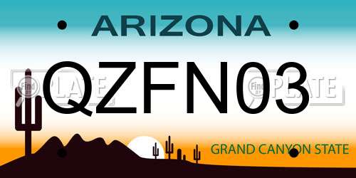 QZFN03 Arizona License Plate
