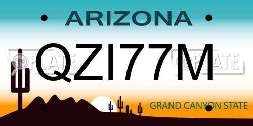 QZI77M Arizona License Plate