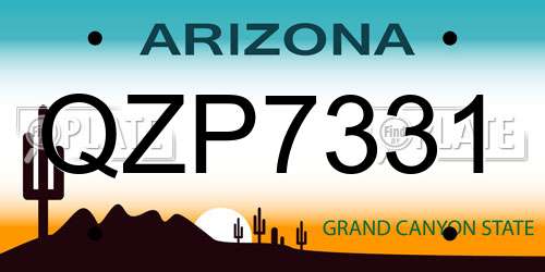 QZP7331 Arizona License Plate