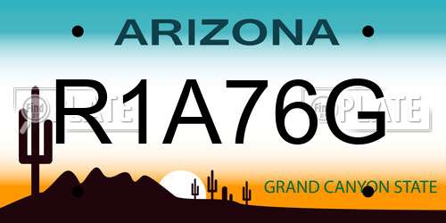 R1A76G Arizona License Plate