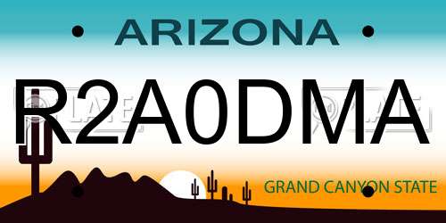 R2A0DMA Arizona License Plate
