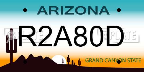 R2A80D Arizona License Plate