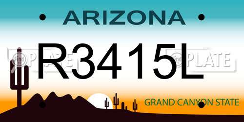 R3415L Arizona License Plate