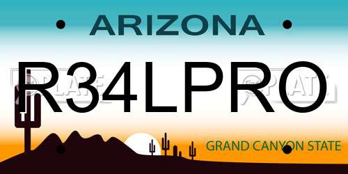 R34LPRO Arizona License Plate