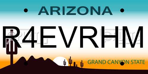 R4EVRHM Arizona License Plate