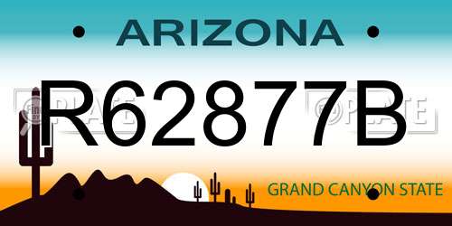 R62877B Arizona License Plate
