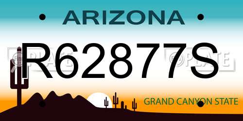 R62877S Arizona License Plate