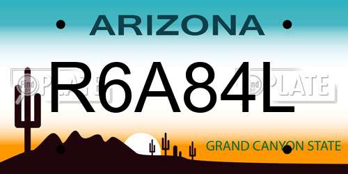 R6A84L Arizona License Plate