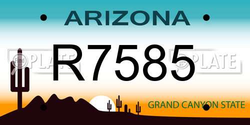 R7585 Arizona License Plate