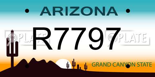 R7797 Arizona License Plate