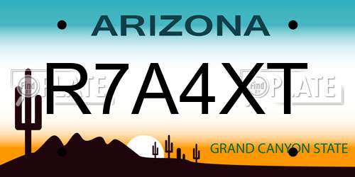 R7A4XT Arizona License Plate