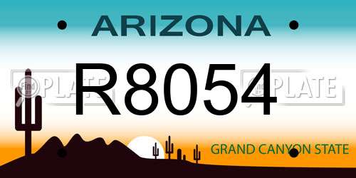 R8054 Arizona License Plate