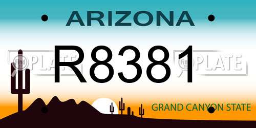 R8381 Arizona License Plate