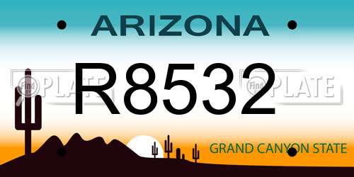 R8532 Arizona License Plate