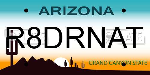 R8DRNAT Arizona License Plate