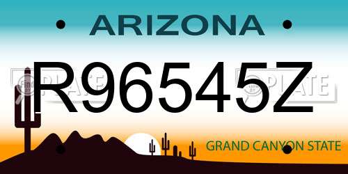 R96545Z Arizona License Plate