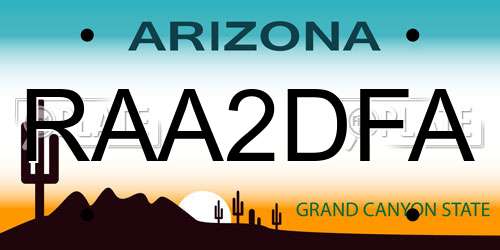RAA2DFA Arizona License Plate