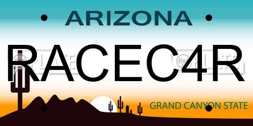 RACEC4R Arizona License Plate