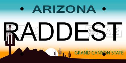 RADDEST Arizona License Plate