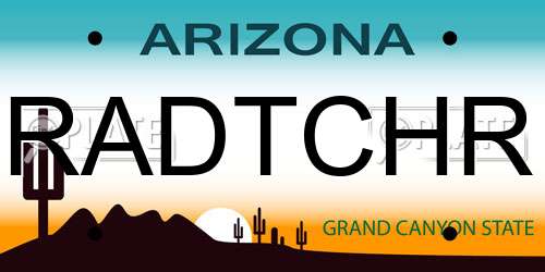 RADTCHR Arizona License Plate